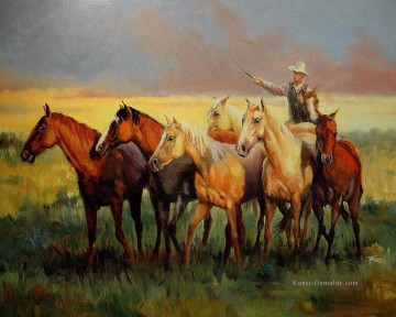 Cowboy und seine Pferde Ölgemälde